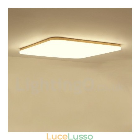 Lampada da soffitto in acrilico in legno massello quadrato ultra sottile Lampada da soffitto in acrilico in legno massello quadrato ultra sottile