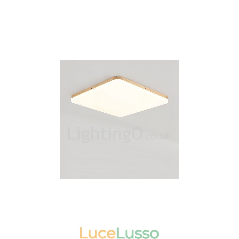 Lampada da soffitto in acrilico in legno massello quadrato ultra sottile