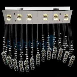 Lampadario moderno contemporaneo a sospensione a filo con luce a goccia di cristallo