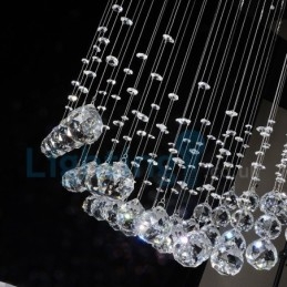 Lampadario moderno contemporaneo a sospensione a filo con luce a goccia di cristallo