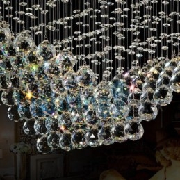 Lampadario moderno contemporaneo a sospensione a filo con luce a goccia di cristallo