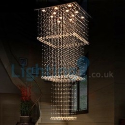 Lampadario moderno contemporaneo a sospensione a filo con luce a goccia di cristallo
