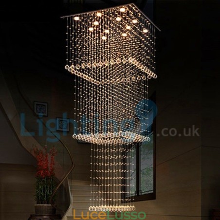 Lampadario moderno contemporaneo a sospensione a filo con luce a goccia di cristallo Lampadario moderno contemporaneo a sospensione a filo con luce a goccia di cristallo