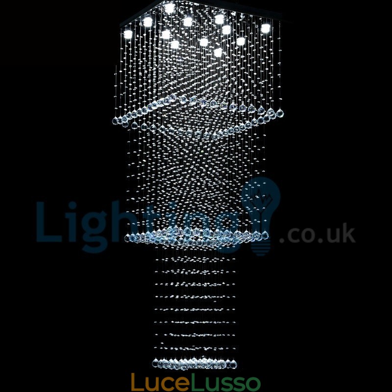 Lampadario moderno contemporaneo a sospensione a filo con luce a goccia di cristallo