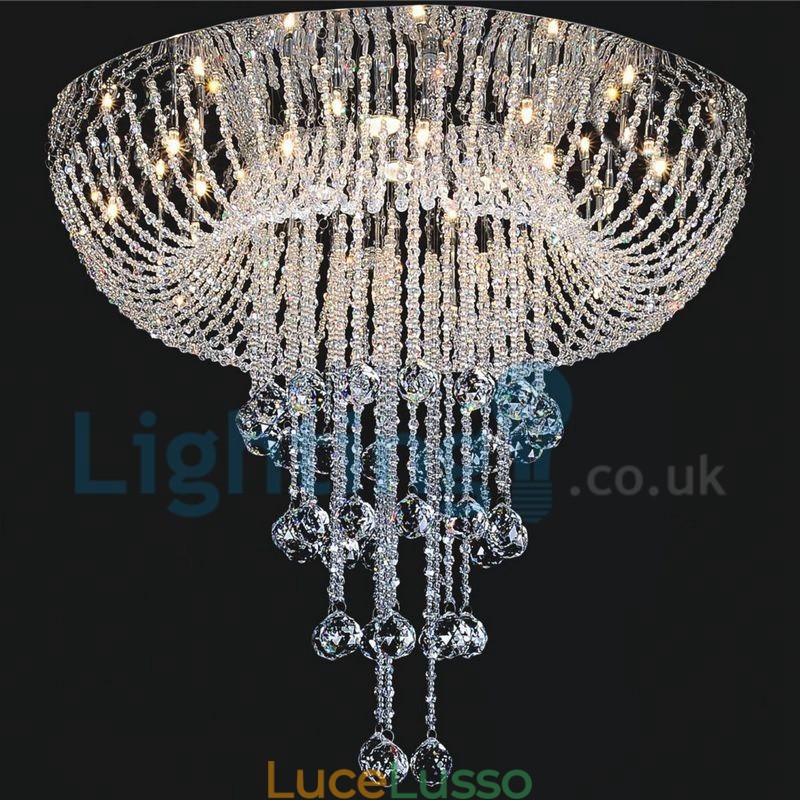 Lampadario moderno contemporaneo a sospensione a filo con luce a goccia di cristallo