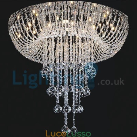 Lampadario moderno contemporaneo a sospensione a filo con luce a goccia di cristallo Lampadario moderno contemporaneo a sospensione a filo con luce a goccia di cristallo