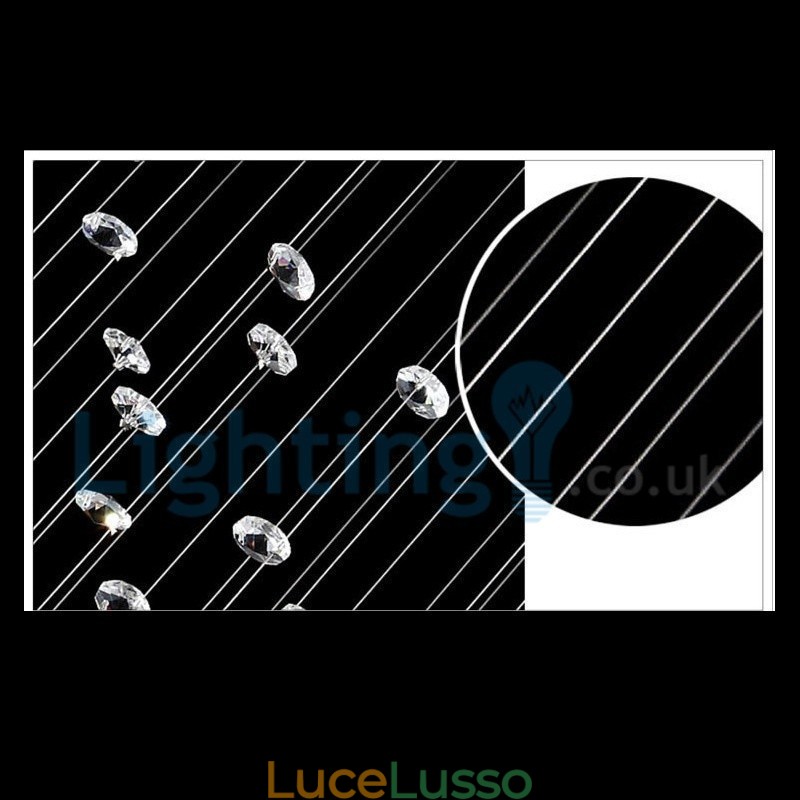 Lampadario moderno contemporaneo a sospensione a filo con luce a goccia di cristallo