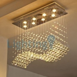 Lampadario moderno contemporaneo a sospensione a filo con luce a goccia di cristallo