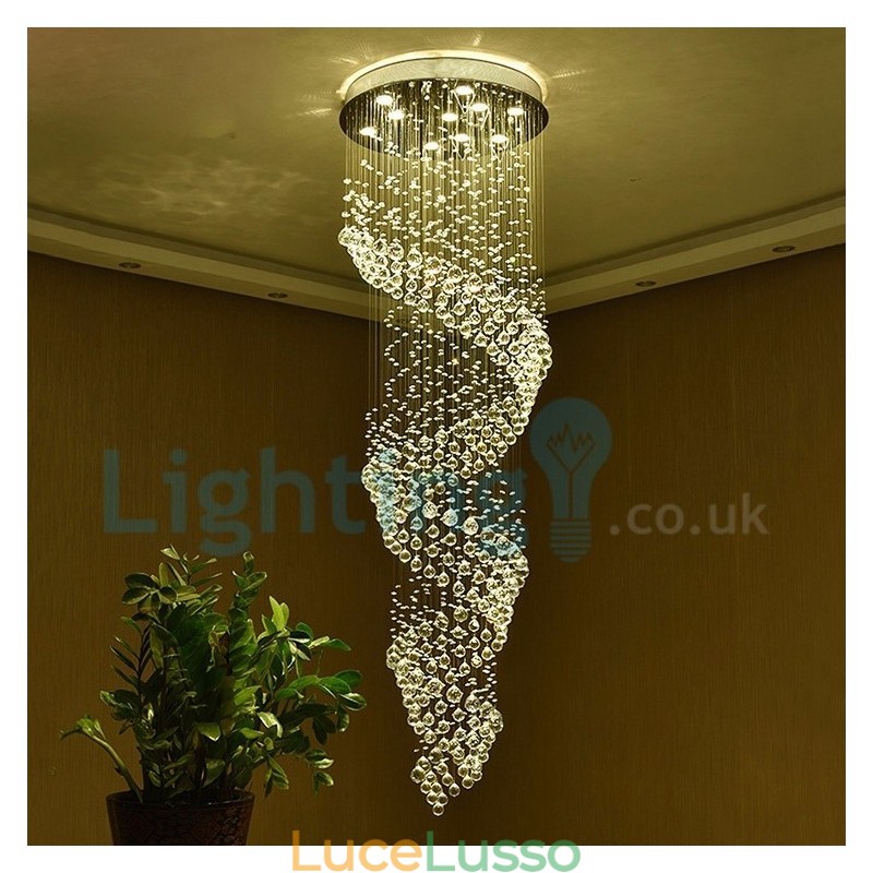 Lampadario moderno contemporaneo a sospensione a filo con luce a goccia di cristallo