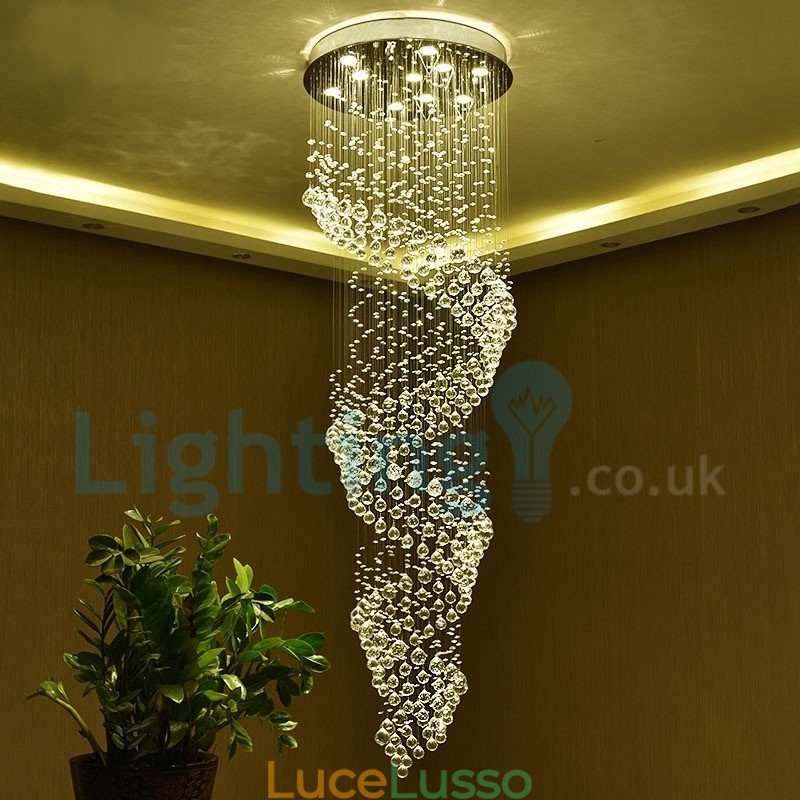 Lampadario moderno contemporaneo a sospensione a filo con luce a goccia di cristallo