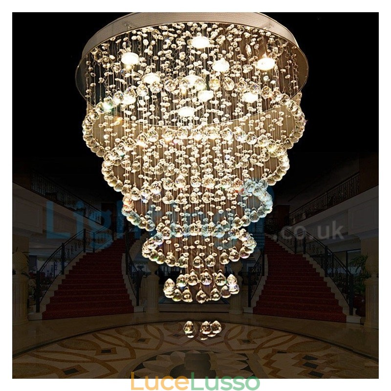 Lampadario moderno contemporaneo a sospensione a filo con luce a goccia di cristallo