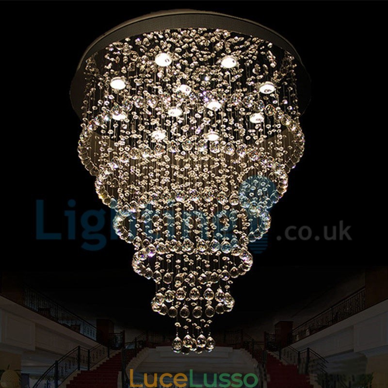 Lampadario moderno contemporaneo a sospensione a filo con luce a goccia di cristallo