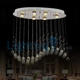 Lampadario moderno contemporaneo a sospensione a filo con luce a goccia di cristallo