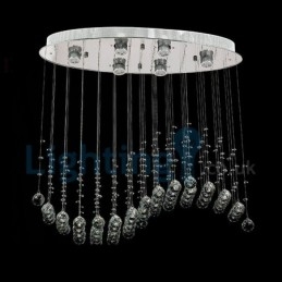 Lampadario moderno contemporaneo a sospensione a filo con luce a goccia di cristallo