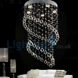 Lampadario moderno contemporaneo a sospensione a filo con luce a goccia di cristallo