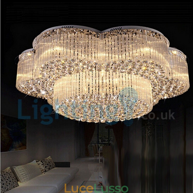 Lampadario moderno contemporaneo a sospensione a filo con luce a goccia di cristallo