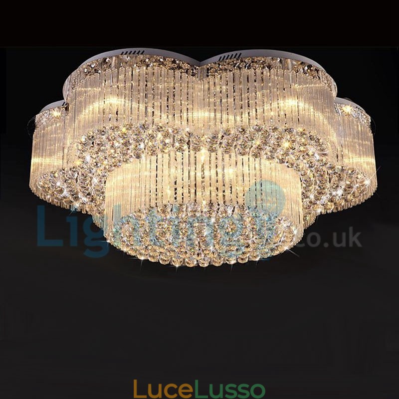 Lampadario moderno contemporaneo a sospensione a filo con luce a goccia di cristallo