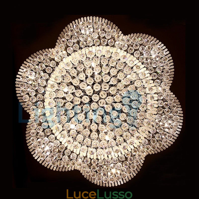 Lampadario moderno contemporaneo a sospensione a filo con luce a goccia di cristallo