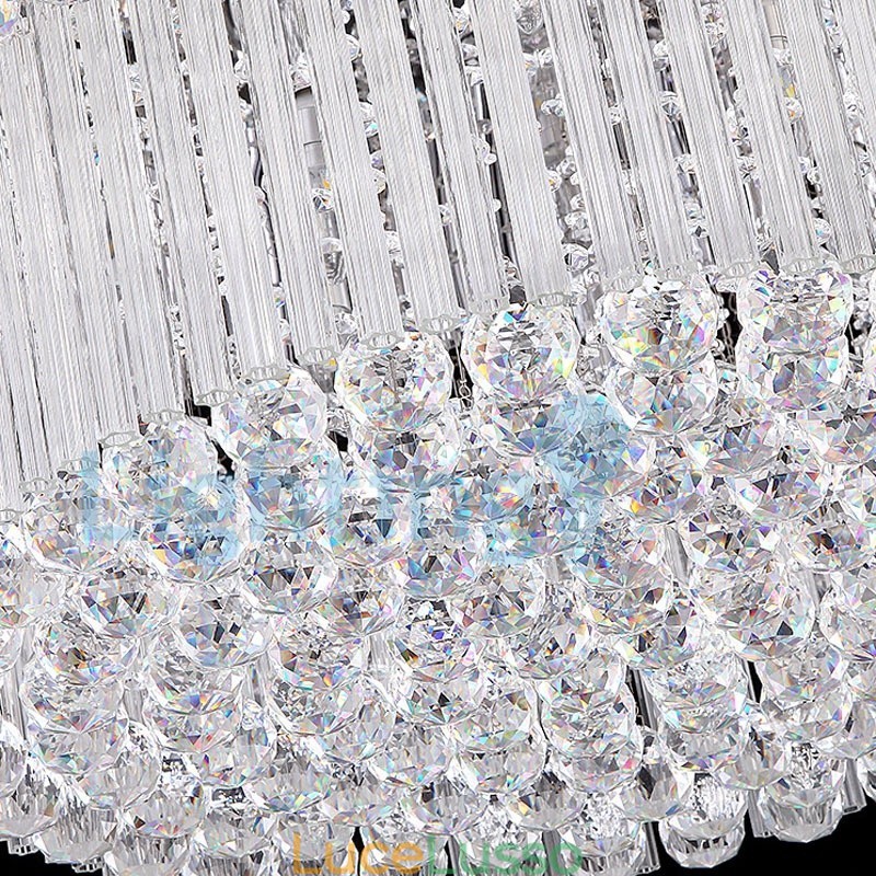 Lampadario moderno contemporaneo a sospensione a filo con luce a goccia di cristallo