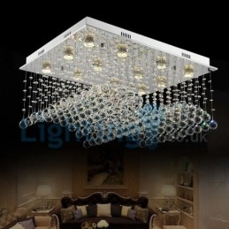 Lampadario moderno contemporaneo a sospensione a filo con luce a goccia di cristallo
