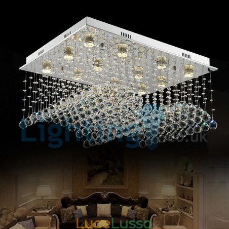 Lampadario moderno contemporaneo a sospensione a filo con luce a goccia di cristallo Lampadario moderno contemporaneo a sospensione a filo con luce a goccia di cristallo