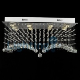 Lampadario moderno contemporaneo a sospensione a filo con luce a goccia di cristallo