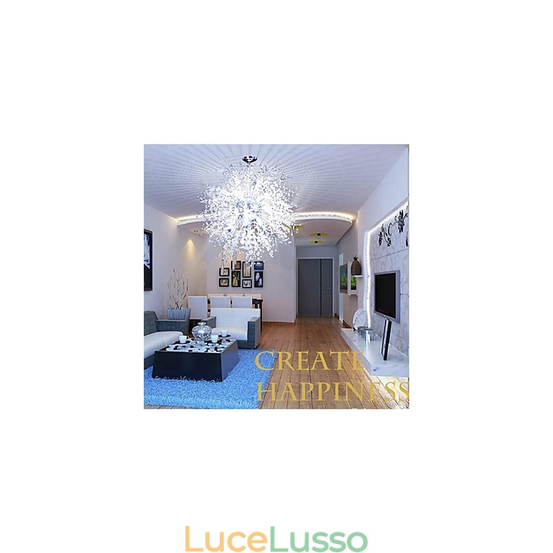 Lampadario a sospensione con globo di cristallo imitato