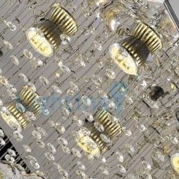 Lampadario moderno contemporaneo a sospensione a filo con luce a goccia di cristallo