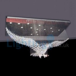 Lampadario moderno contemporaneo a sospensione a filo con luce a goccia di cristallo