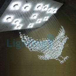 Lampadario moderno contemporaneo a sospensione a filo con luce a goccia di cristallo