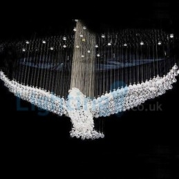 Lampadario moderno contemporaneo a sospensione a filo con luce a goccia di cristallo