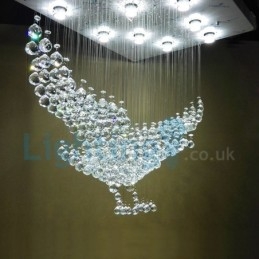 Lampadario moderno contemporaneo a sospensione a filo con luce a goccia di cristallo