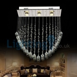 Lampadario moderno contemporaneo a sospensione a filo con luce a goccia di cristallo