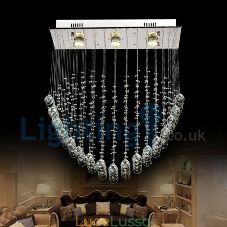 Lampadario moderno contemporaneo a sospensione a filo con luce a goccia di cristallo Lampadario moderno contemporaneo a sospensione a filo con luce a goccia di cristallo