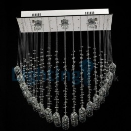 Lampadario moderno contemporaneo a sospensione a filo con luce a goccia di cristallo