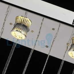 Lampadario moderno contemporaneo a sospensione a filo con luce a goccia di cristallo