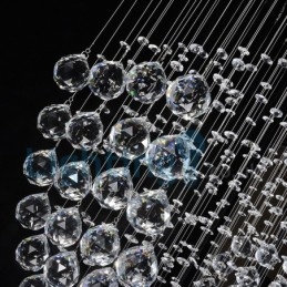 Lampadario moderno contemporaneo a sospensione a filo con luce a goccia di cristallo