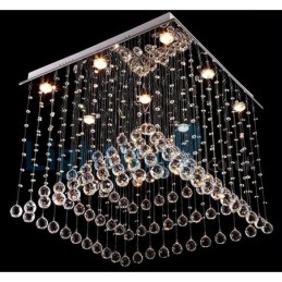 Lampadario moderno contemporaneo a sospensione a filo con luce a goccia di cristallo