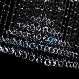 Lampadario moderno contemporaneo a sospensione a filo con luce a goccia di cristallo