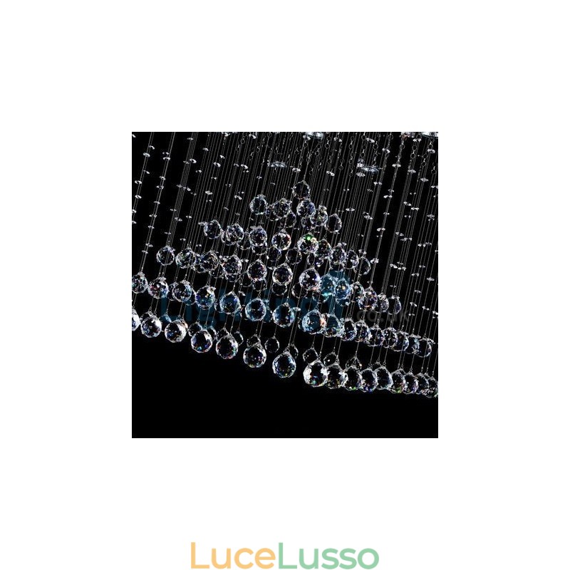 Lampadario moderno contemporaneo a sospensione a filo con luce a goccia di cristallo