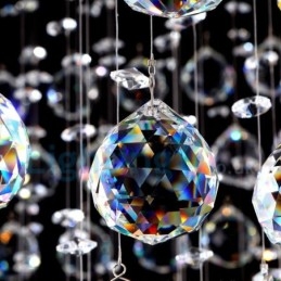 Lampadario moderno contemporaneo a sospensione a filo con luce a goccia di cristallo