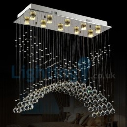 Lampadario moderno contemporaneo a sospensione a filo con luce a goccia di cristallo
