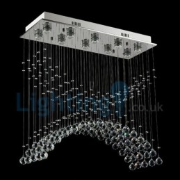 Lampadario moderno contemporaneo a sospensione a filo con luce a goccia di cristallo