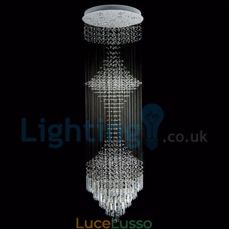 Lampadario moderno contemporaneo a sospensione a filo con luce a goccia di cristallo Lampadario moderno contemporaneo a sospensione a filo con luce a goccia di cristallo