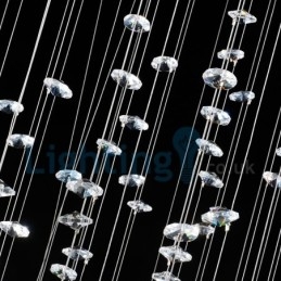 Lampadario moderno contemporaneo a sospensione a filo con luce a goccia di cristallo