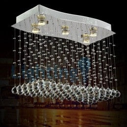 Lampadario moderno contemporaneo a sospensione a filo con luce a goccia di cristallo