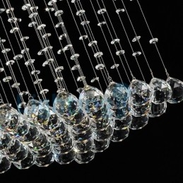 Lampadario moderno contemporaneo a sospensione a filo con luce a goccia di cristallo