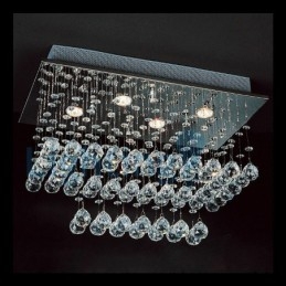 Lampadario moderno contemporaneo a sospensione a filo con luce a goccia di cristallo