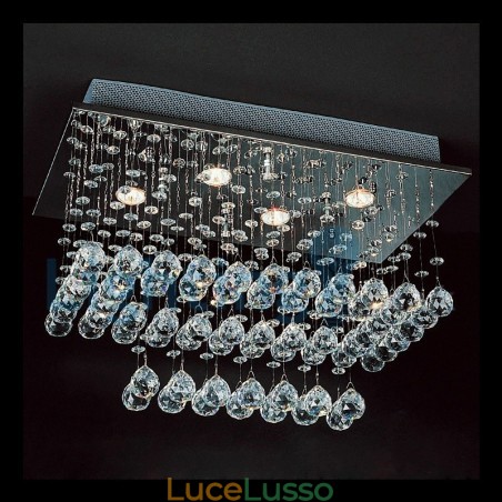 Lampadario moderno contemporaneo a sospensione a filo con luce a goccia di cristallo Lampadario moderno contemporaneo a sospensione a filo con luce a goccia di cristallo