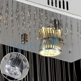 Lampadario moderno contemporaneo a sospensione a filo con luce a goccia di cristallo
